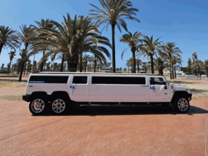 Limusina hummer blanca 2 ejes